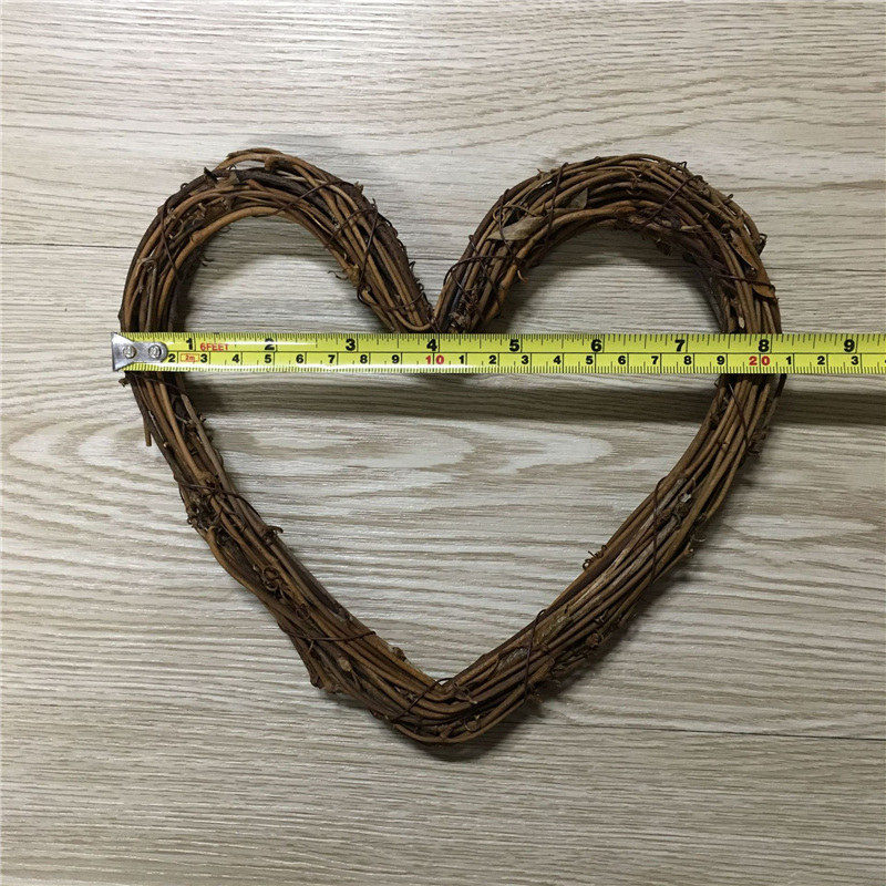 1pc Weihnachten Dekoration 10-30cm Weihnachten Party Hochzeit Kränze Dekoration Girlande Material Rattan Kranz Bauernhaus: Heart 20cm