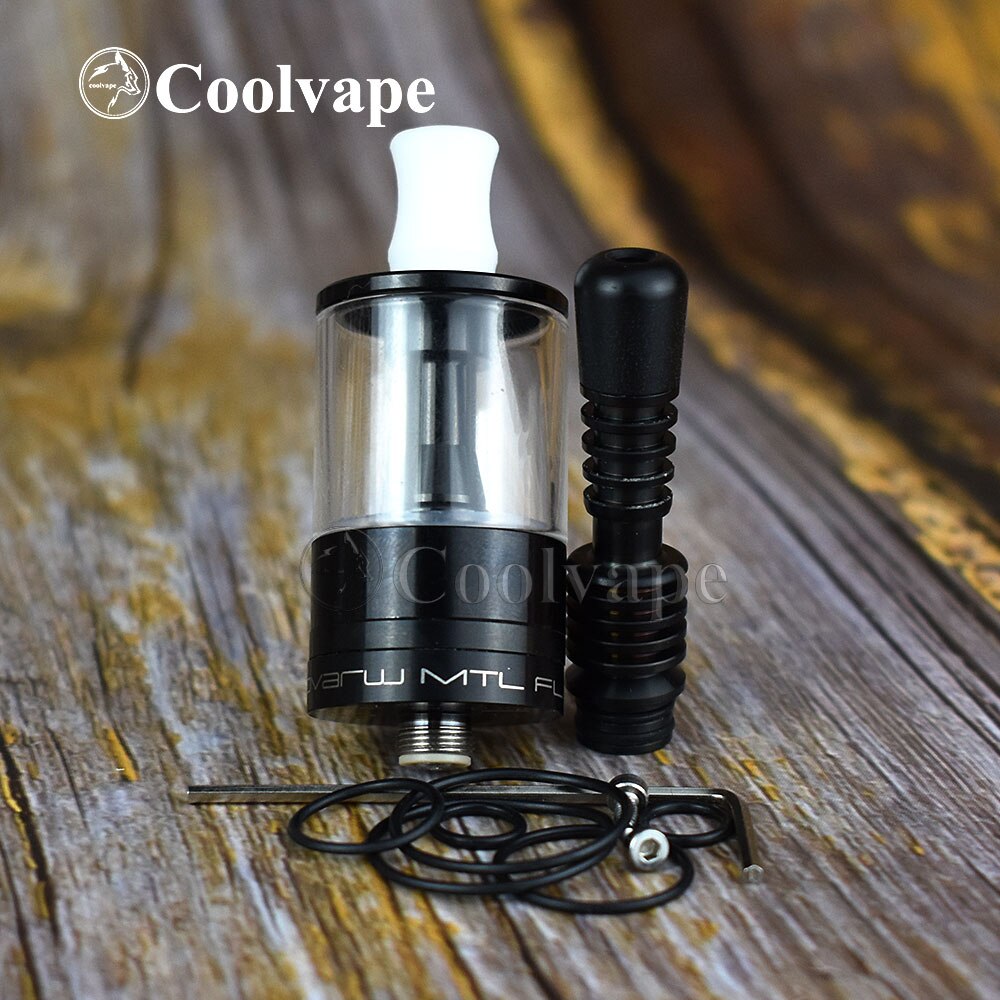 coolvape Dvarw MTL FL 24 rta 24mm diamater Single Coil Airflow Tank Rebuildable 316ss atomizer rta with 510 mtl drip tip: B6ml-T