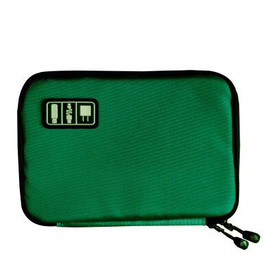 Digital Cable Bag Men Travel Gadgets Pouch Power Cord Charger Headset Organizer Drive Electronic Suitcase Accessories: Dark green