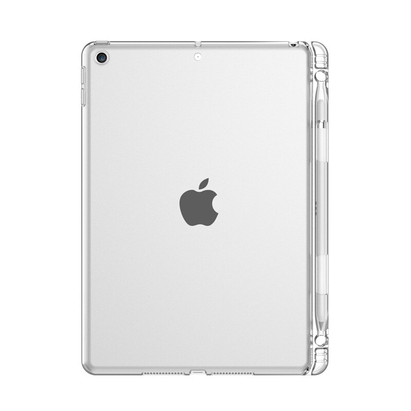 Couvercle Transparent Pour iPad 10.2 7 8 Mini 2 3 4 5 9.7 Pro 10.5 11 2 3 4 Avec Porte-Crayon TPU Arrière En Silicone Étui Pour Tablette