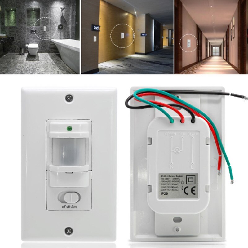 ON OFF Automatic Wall-Mounted Motion Sensor Switch Automatic PIR Infrared Sensor Human Body Infrared Sensor Switch