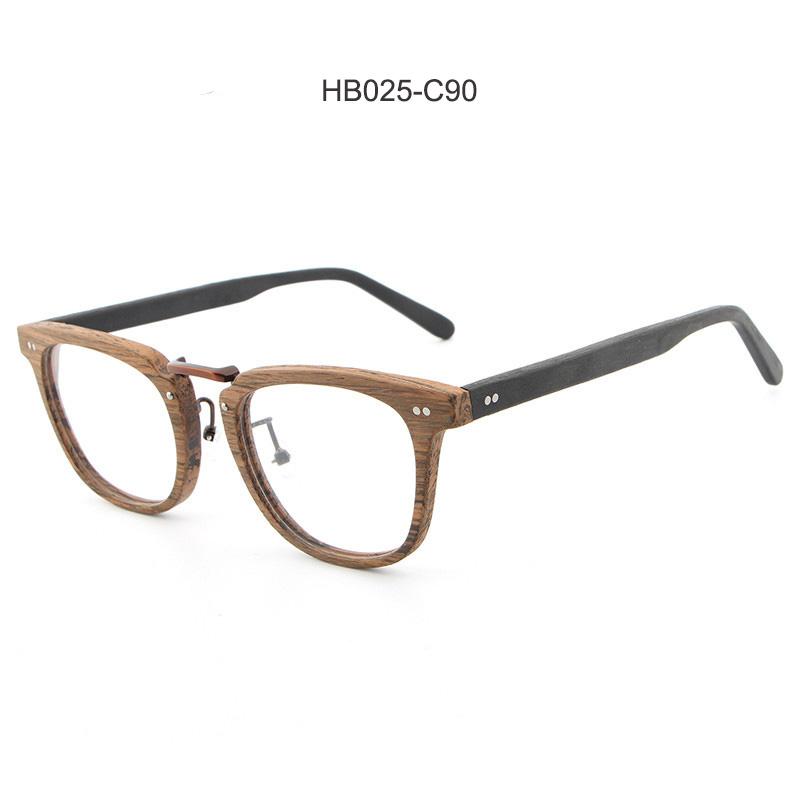 HDCRAFTER-montures de lunettes de Prescription, Grain de bois, monture optique pour myopie, avec lentille transparente, pour hommes et femmes, montures pour lunettes: HB025-C90
