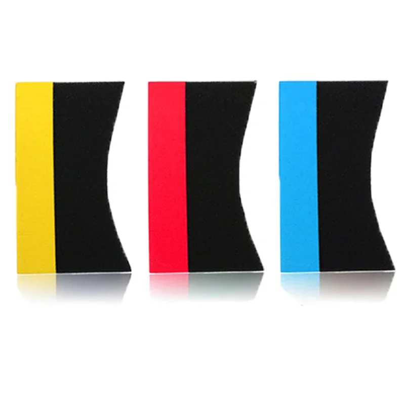 Esponja para encerar y pulir ruedas de coche, almohadilla de esponja de succión de agua, 10x6x4cm, cepillos para neumáticos, detalles automáticos, cepillo azul para ruedas de lavado de coches, 1/3 Uds.: YELLOW