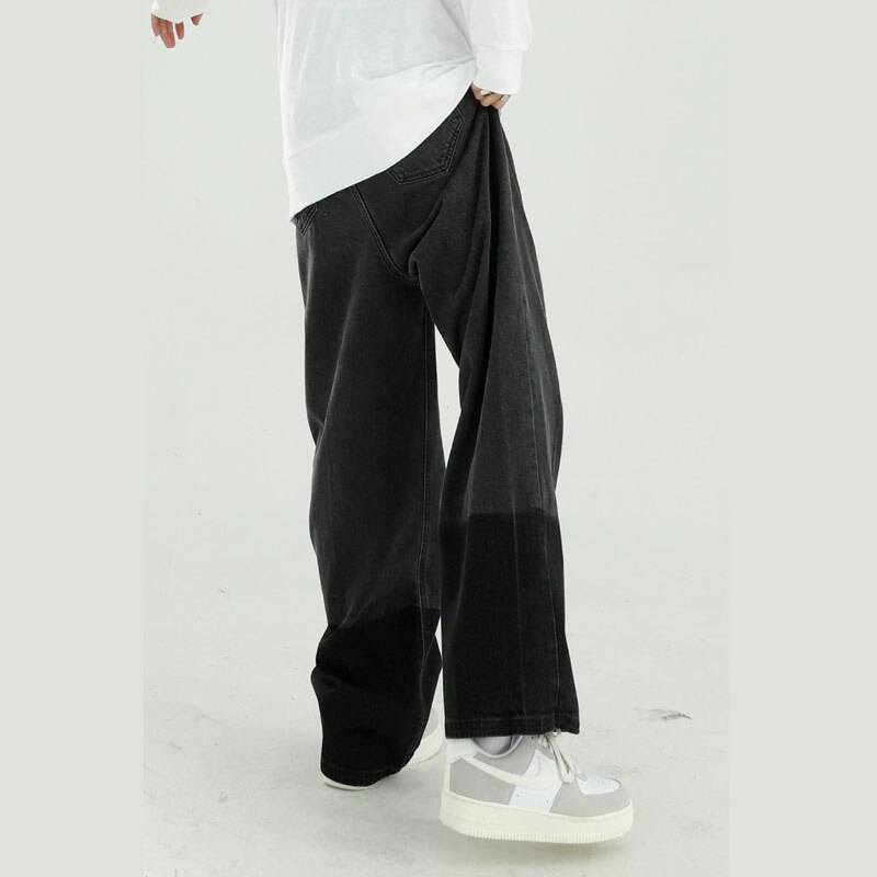 Pantalones vaqueros de pierna ancha para hombre, ropa de calle de estilo coreano, Hip Hop