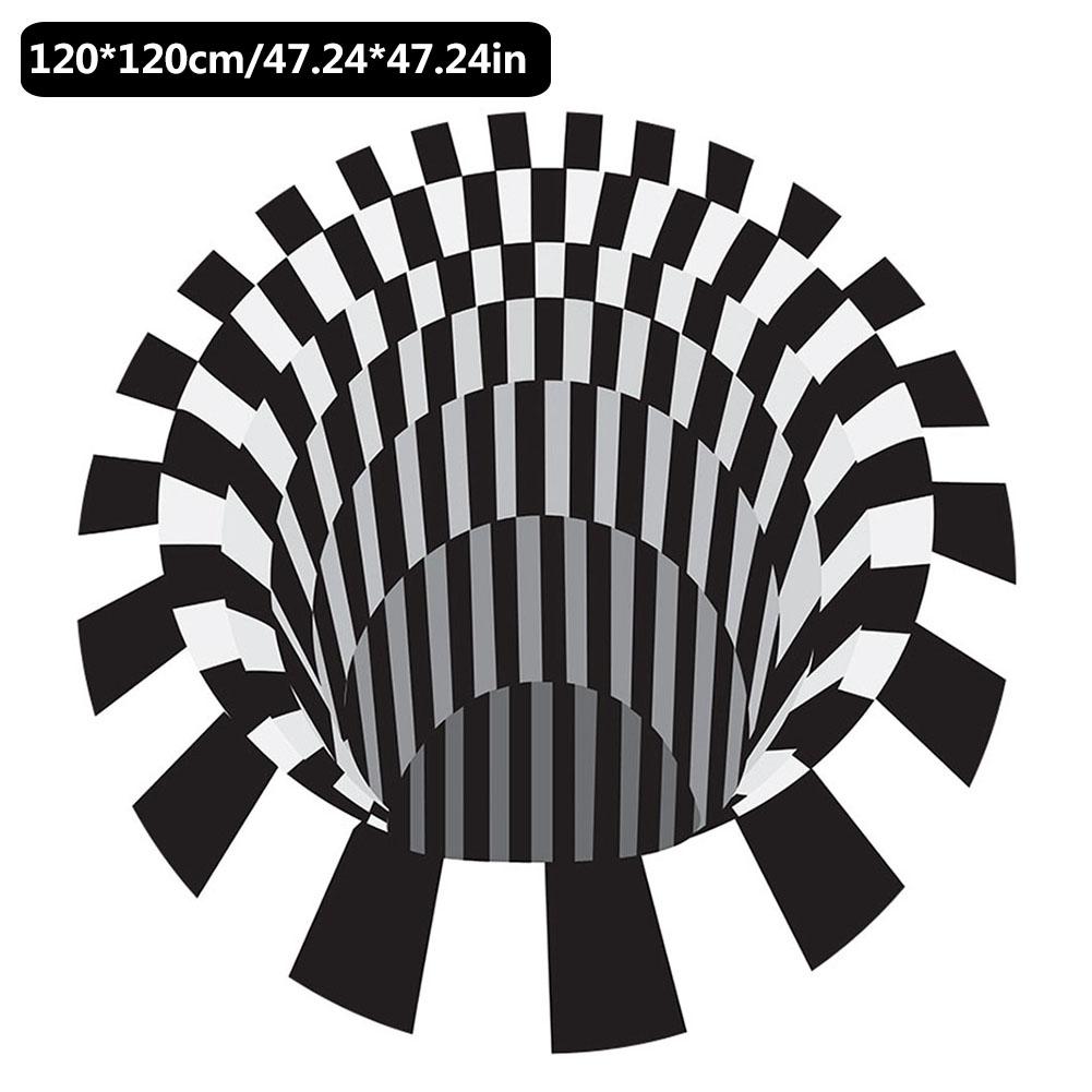 3D vortice visione anti-scontrino Tappeto Tappeto Circolare Adatto per Soggiorno Sala Da Pranzo Cucina telecamera Da Letto telecamera: 120x120cm