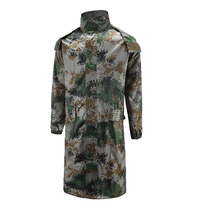 Outdoor Camouflage Regenjas Lange Mannen En Vrouwen Raincape Regen Jas T Mannen En Vrouwen Split Rijden Regenjas Regenbroek