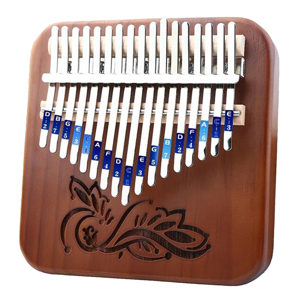 17 Toetsen Kalimba Vinger Musical Draagbare Duim Piano Mbira Instrument Duim Harp Piano Paddestoel Gecko Kalimba: Brown Music Box