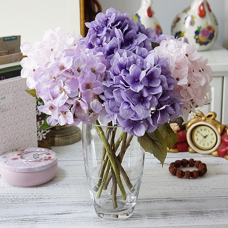 5Pcs Hortensia Kunstbloemen Wedding Diy Home Decoratie Accessoires Vazen Decoratie Kerst Boeket Cadeaus