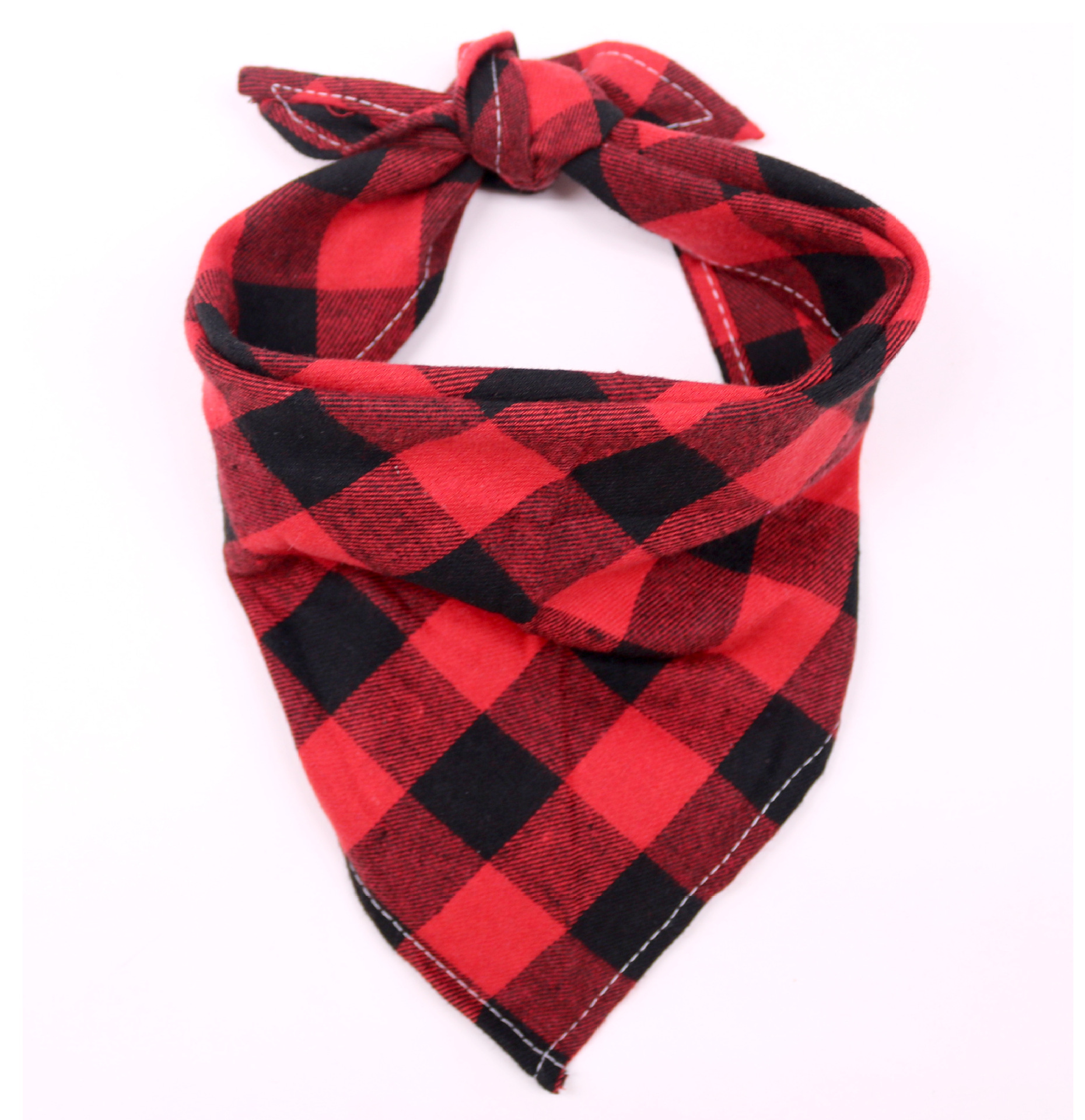Clássico vermelho preto xadrez cão de estimação bandana gato filhote de cachorro lenço acessórios para cães de estimação lenço cachecol cão saliva toalha: S / Vermelho