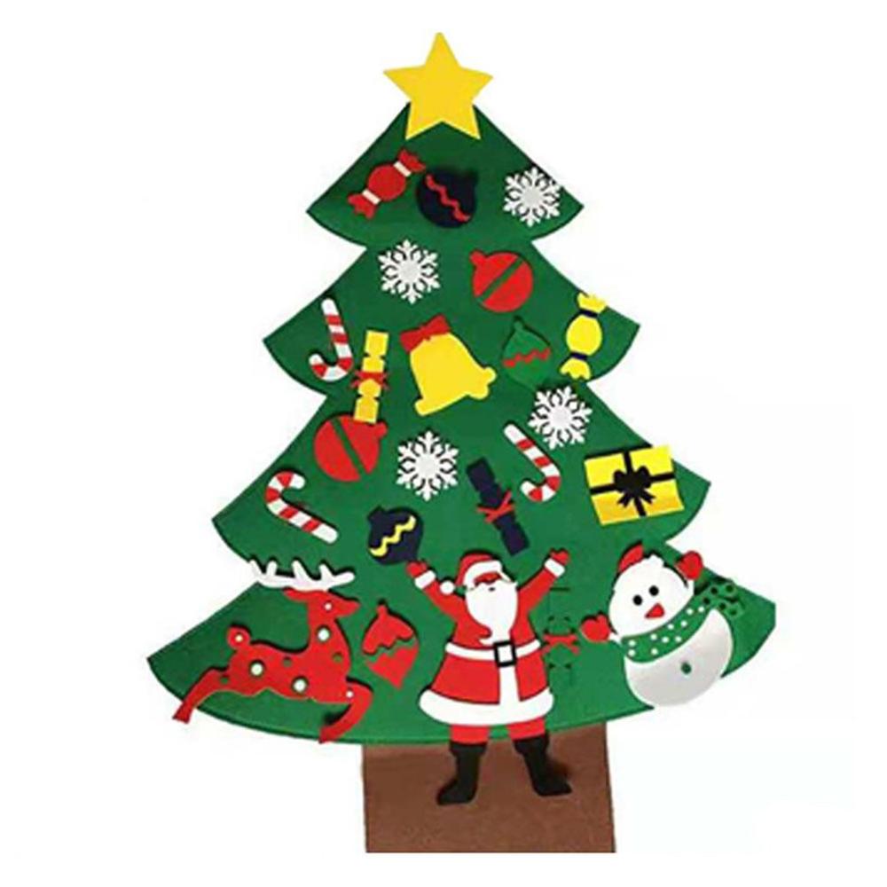 Diy tredimensionelt filt klud juletræ til hjemmet navidad år julepynt børn håndlavet legetøj: Type d