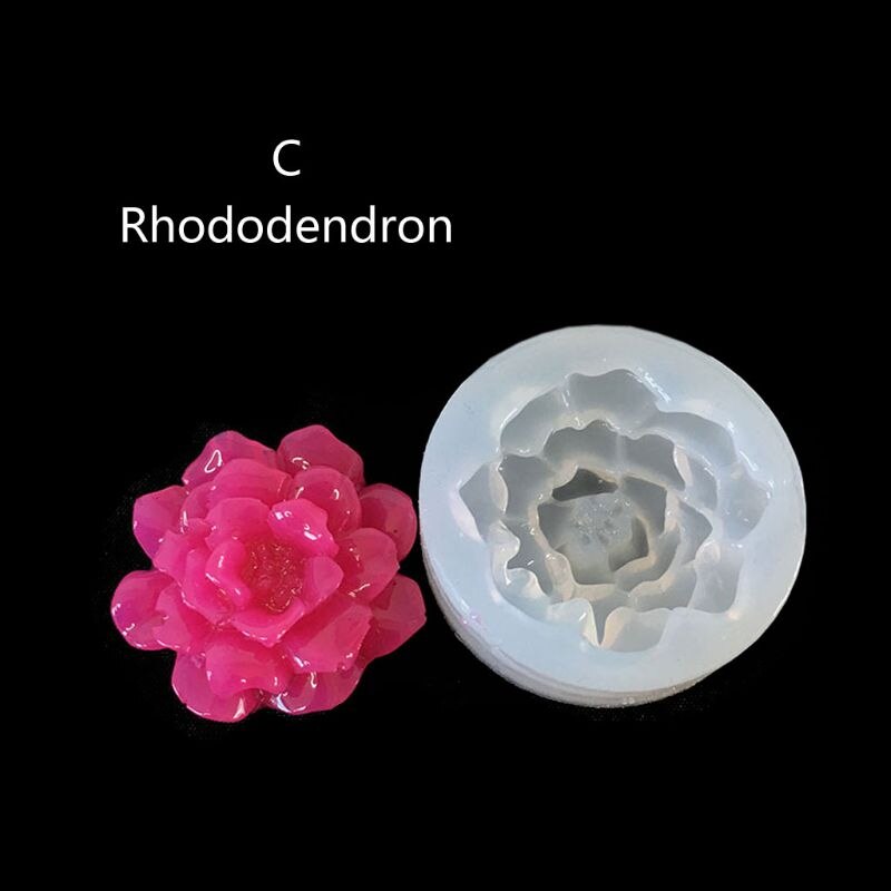 Moldes de silicona flor de loto para manualidades, accesorios de resina de Camelia, peonía, Margarita, herramientas de fabricación de Moldes de resina epoxi,: C