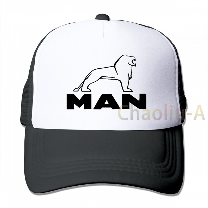 CAMION MAN LOGO TGX TGL TGM TGS AUTOTRAZIONE TRUCK DRIVER REGALO berretto da Baseball uomo donna Trucker Cappelli di modo cappuccio regolabile: 3-Black