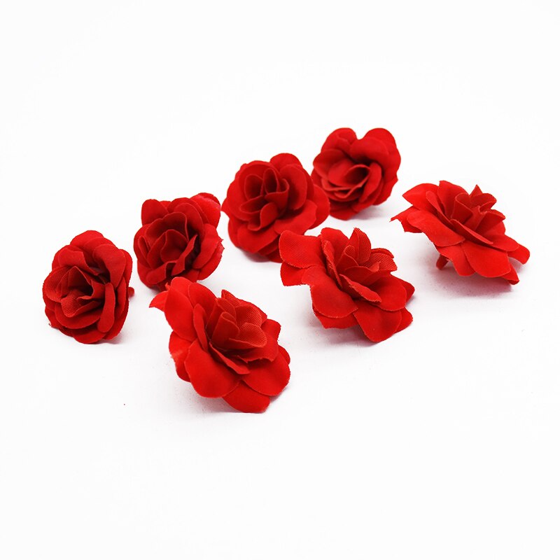20 Kunstige Røde Roser Blomsterhoder 3.5cm/5cm - S... – Grandado