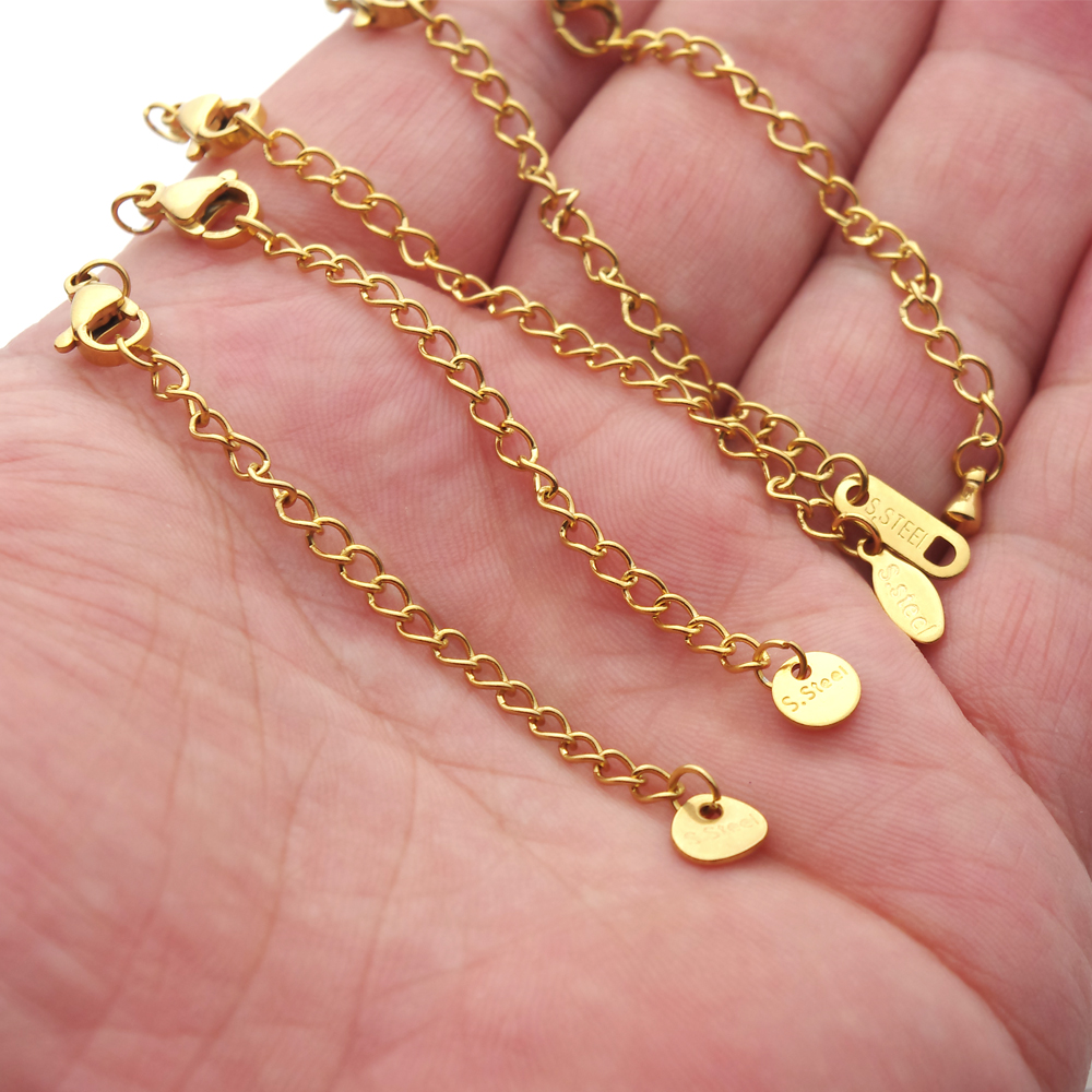 10-20pcs Stainless Steel Extension Tail Chain Lobster Clasps Connector Extended Chain for Bracelet Necklace Jewelry Making DIY