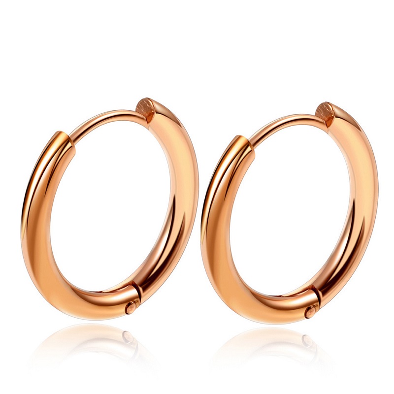 1 par de pendientes de aro de acero inoxidable para mujer/hombre, Piercing para cartílago de la oreja, Tragus, Hip-hop Street Pop, hebilla de oreja antialérgica: YELLOW / Bañado en rodio de imitación