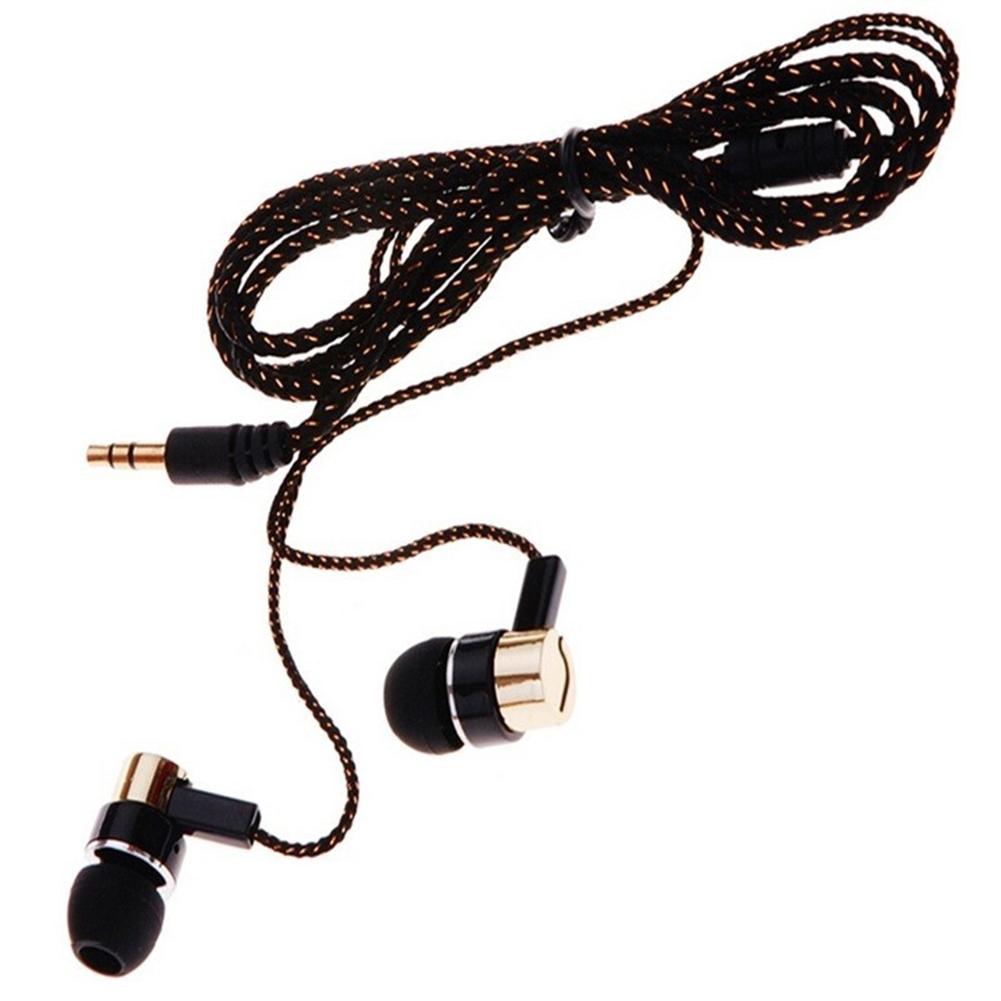 Draagbare Universele 3.5mm Gevlochten Zware Bas In-Ear Wired Muziek Oortelefoon Voor Telefoon