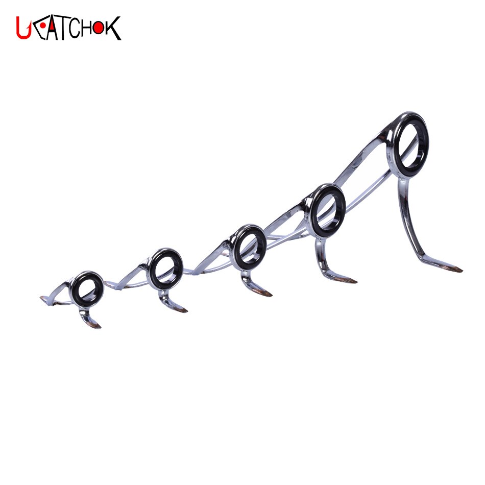 8pcs/kit Surf Rod Guides Boat Rod Guides Rings CR bracket imported SIC enhanced super hard stainless steel frame DIY Rod guide