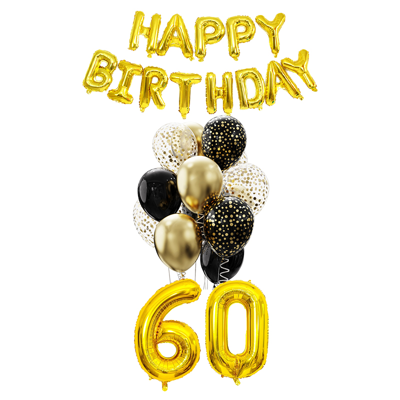 30th 40th 50th bursdagsfestpynt for menn og kvinner svart og gull festutstyr sett servise tallerkener kopper servietter duk: Himmelblå