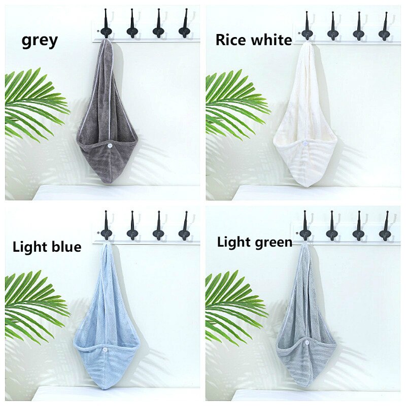 Chapeau absorbant à séchage rapide, 1 pièce, kaki, serviette, Turban enveloppant, chapeau de douche doux, accessoires de salle de bain C01