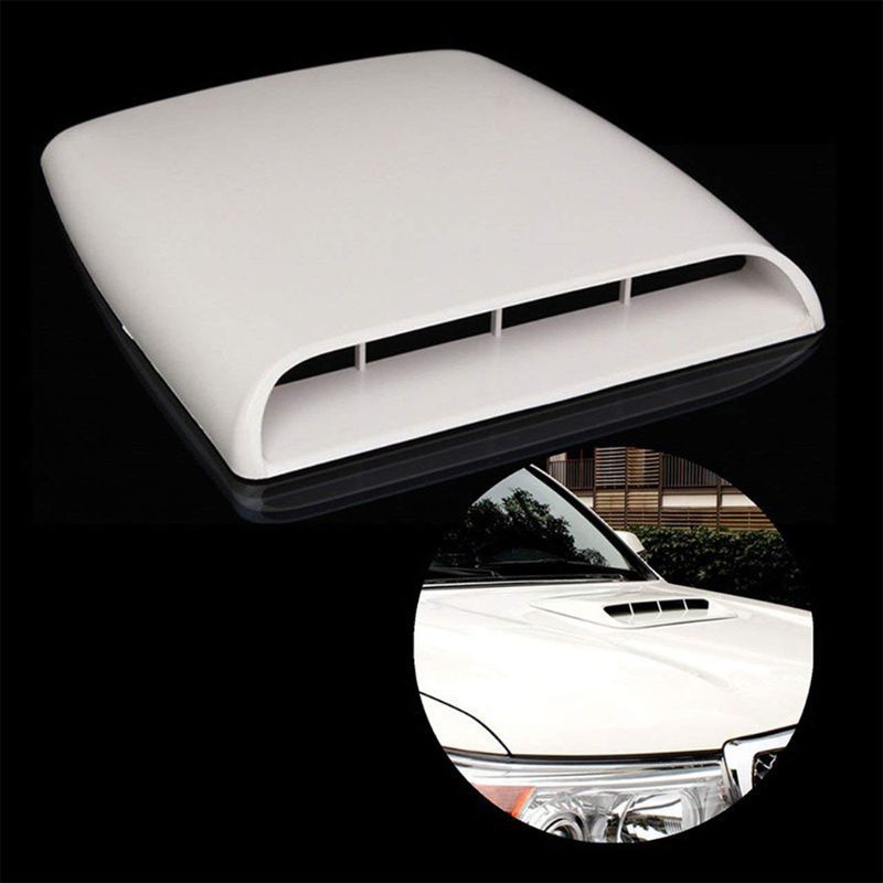 1pcs Car Bonnet Hood Scoop Air Flow Intake Vent Cover Decorative 27*25cm Air Flow Vent Cover White/ Black/Silver/Carbon Fiber