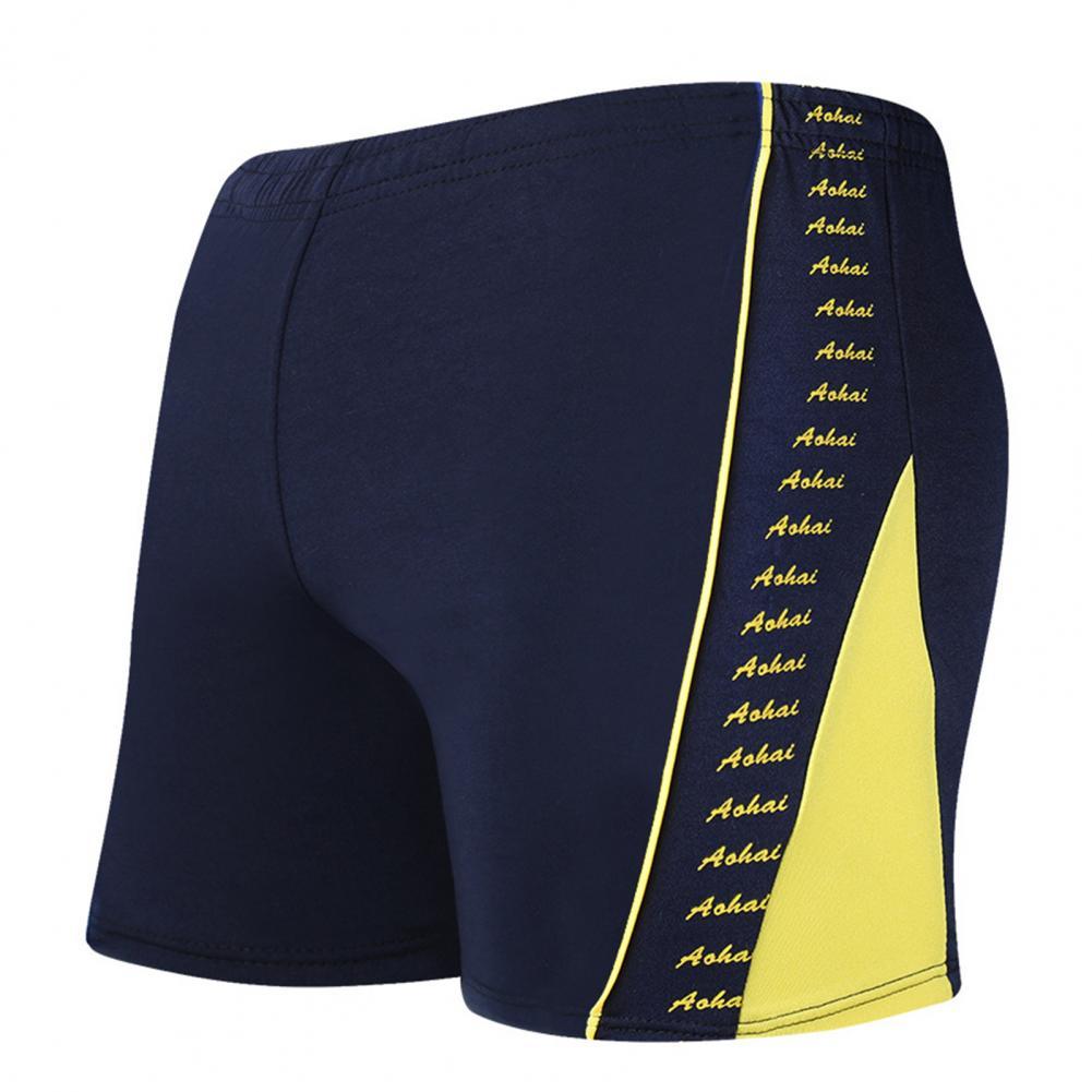 Lightweight Contrast Color Wear-resistant Summer Men Swimwear for Spa:  Yellow 3XL