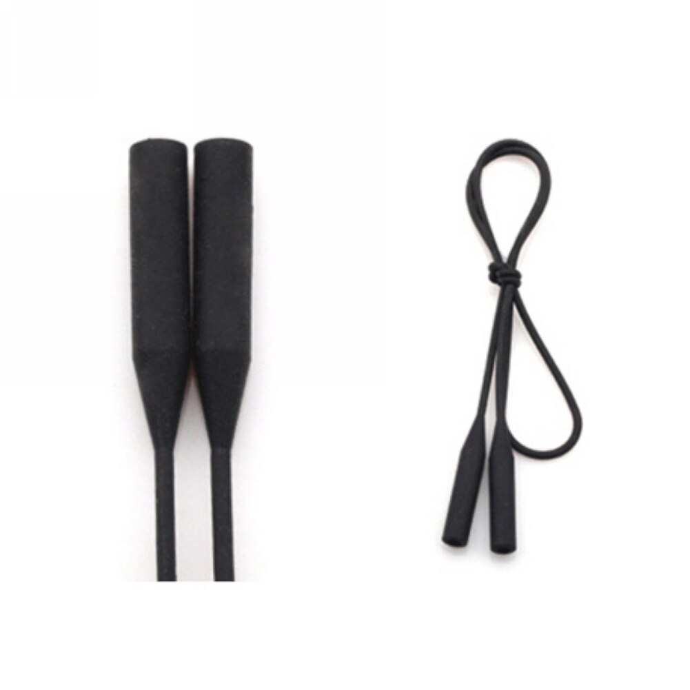 53cm couleur bonbon élastique Silicone lunettes sangle lunettes de soleil chaîne sport anti-dérapant cordon support cou lunettes chaîne lanière: Black