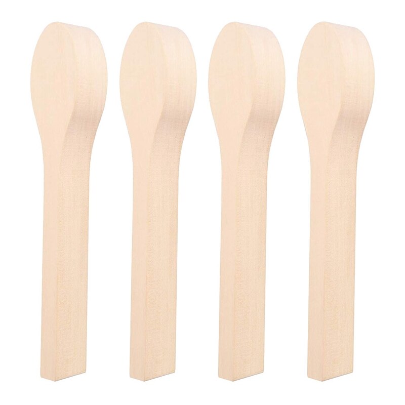 4 Pcs Wood Carving Spoon Blank Beech Wood Unfinished Wooden Craft Whittling Kit For Whittler Starter