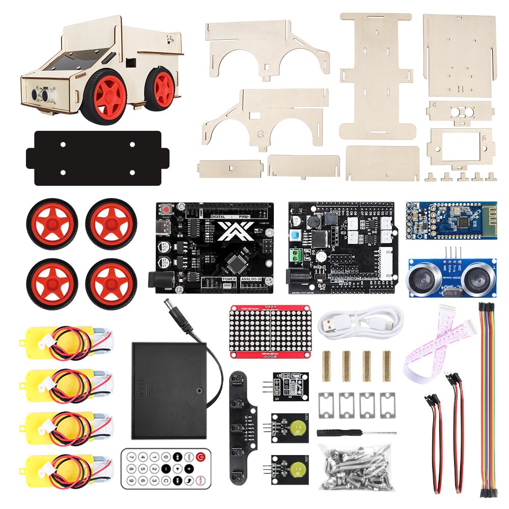 Smart Car Kit Voor Arduino Uno R3 Project Met Atmega328 Intelligente En Educatief Speelgoed Auto Robotic Kit Voor Arduino Learner: Default Title