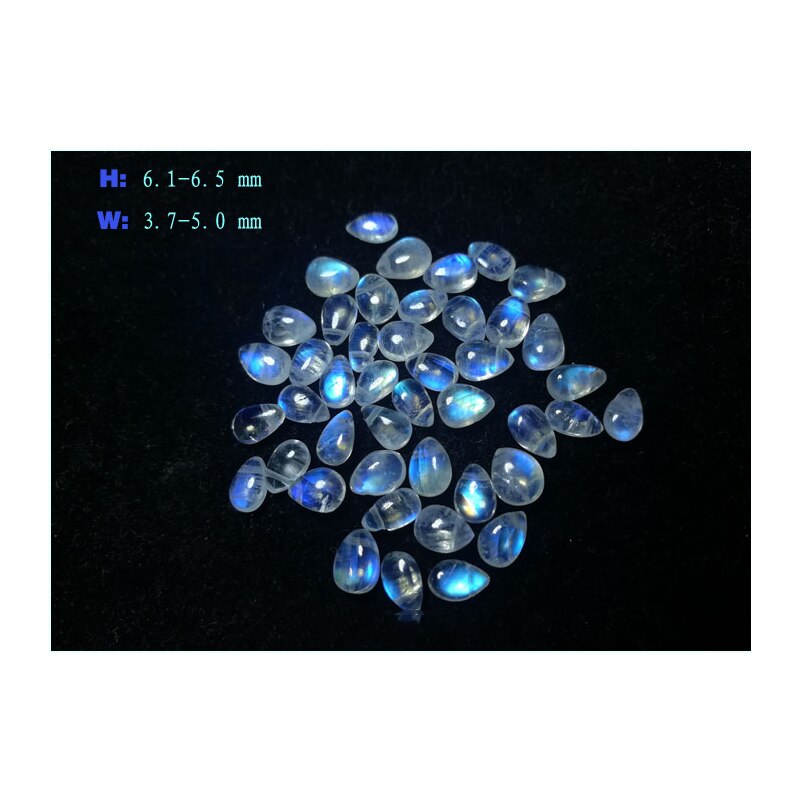 Icnway 1 perle naturlig månesten 4 x 6mm-7 x 10mm perforerede formede flade perler til smykkefremstilling halskæde øreringe armbånd: 4 x 6mm