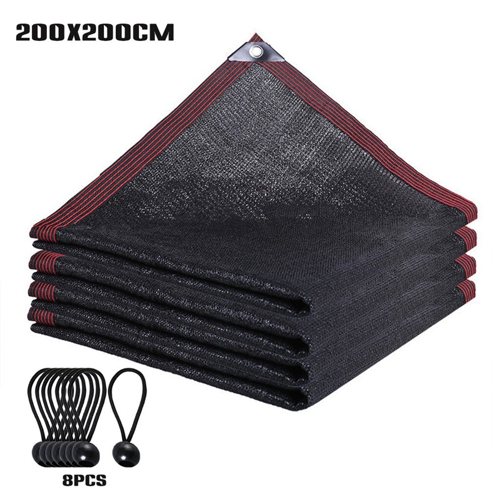Malla de sombra para jardín, sombreado, protección UV, redes para sombra y sol, invernadero, velas, plantas suculentas, cubierta de refugio solar, color negro: 2X2M