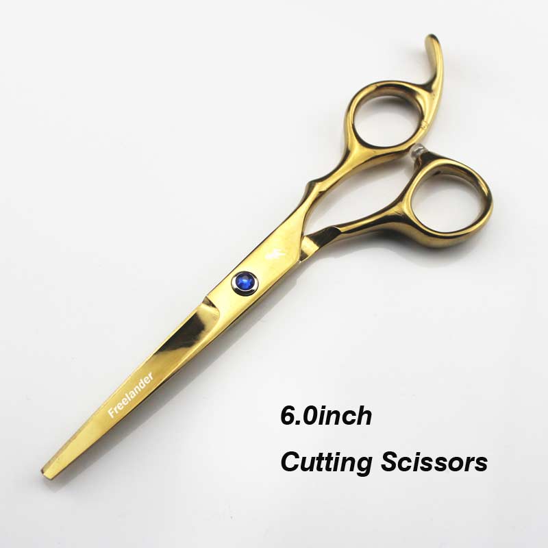 6.0 scissors dog pet grooming polishing tool animal hair Double tail curved scissors Cutting Scissors Thinning: Gold Cutting