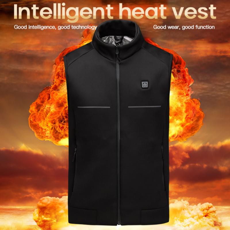 Winter Warm Electric Heated Vest USB Rechargeable Infrared Heating Vest Jacket Outdoor Flexible Thermal Clothing Waistcoat Vest