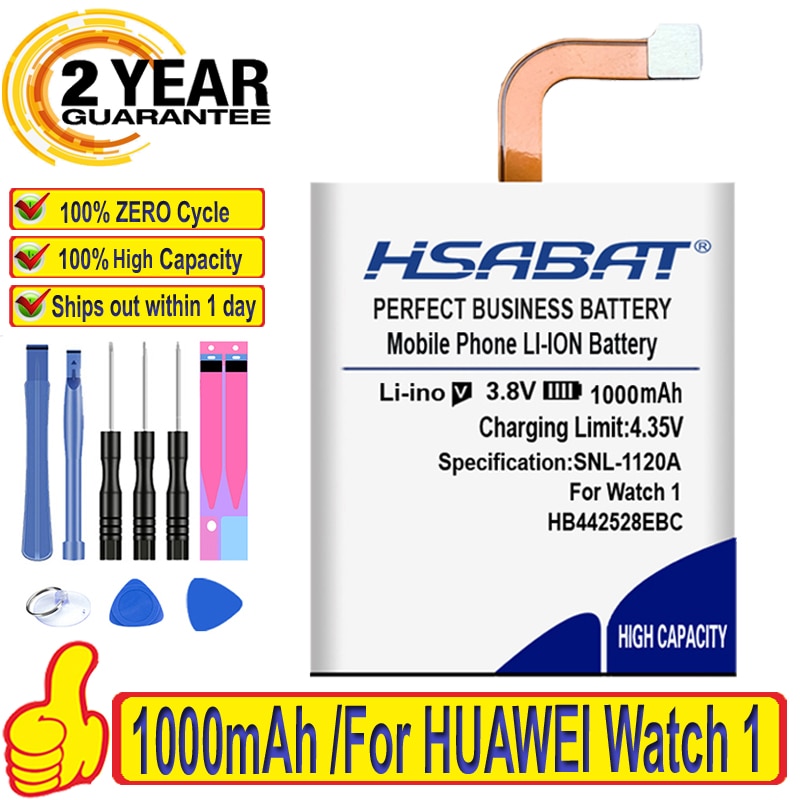 100% Originele Hsabat 1000 Mah HB442528EBC Batterij Voor Huawei Horloge 1 Watch1