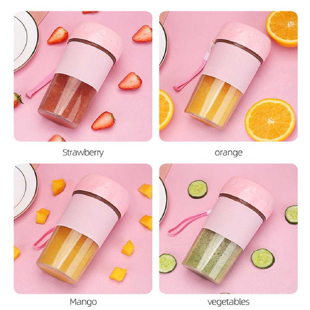 300ml Mini Electric Fruit Juicer Glass Portable Handheld Smoothie Maker Blenders Bottle Mixer USB Rechargeable For Home Travel