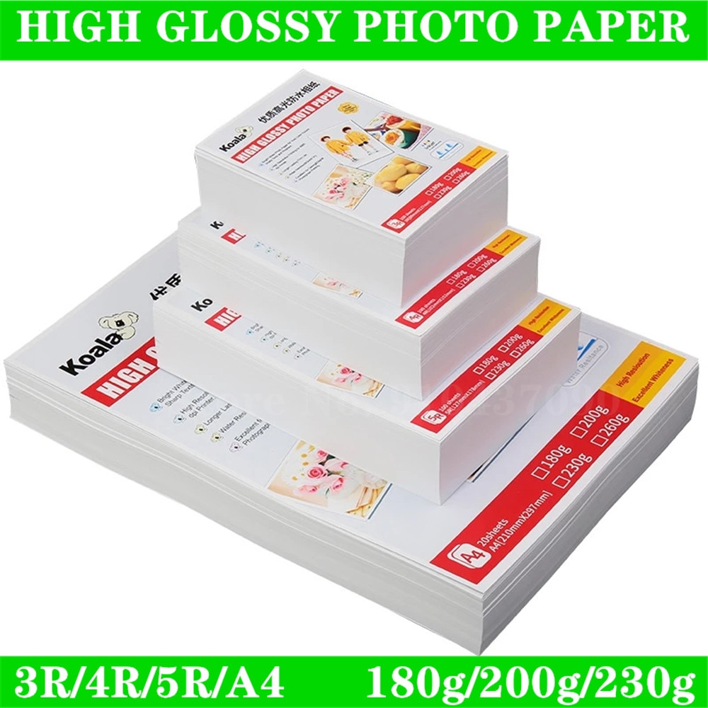 100Sheets 5 Inch 6 Inch 7 Inch Photo Paper 3R 4R 5R Photo Studio Paper 20 Sheets A4 Glossy Photo Paper Suitable For Album Photos