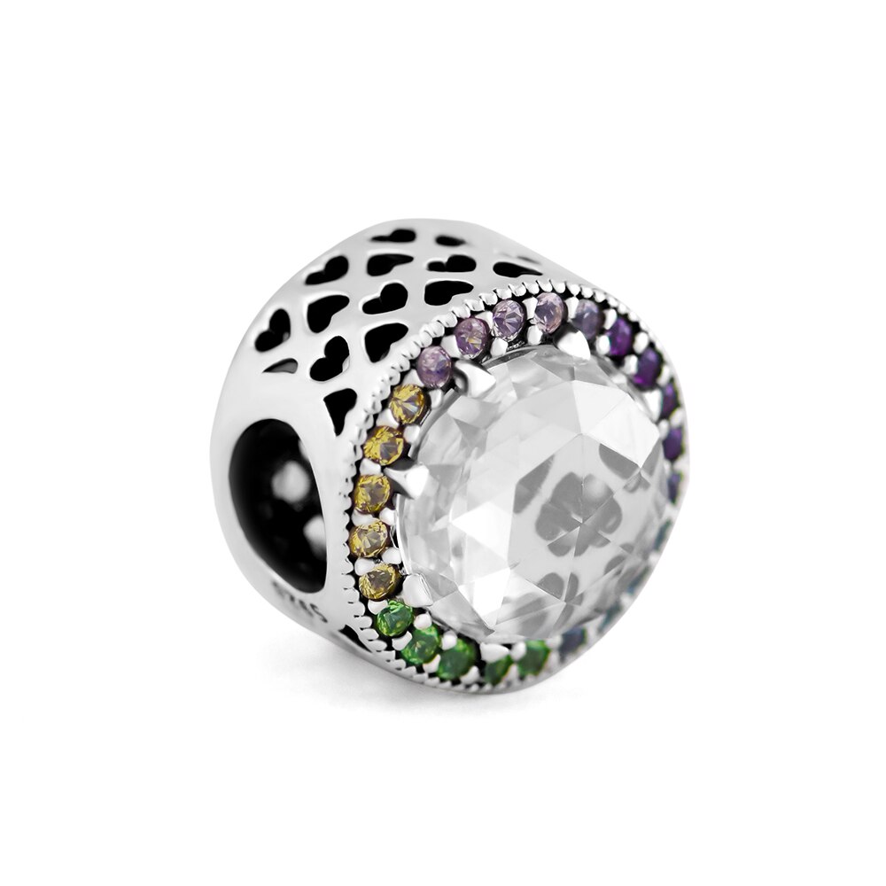 925 argento Colorato di Cristallo DELLA CZ Branelli di Fascino Del Pendente Per La Misura Originale Pendenti E Ciondoli Braccialetti Sterlina Originale Braccialetto Monili Che Fanno FAI DA TE