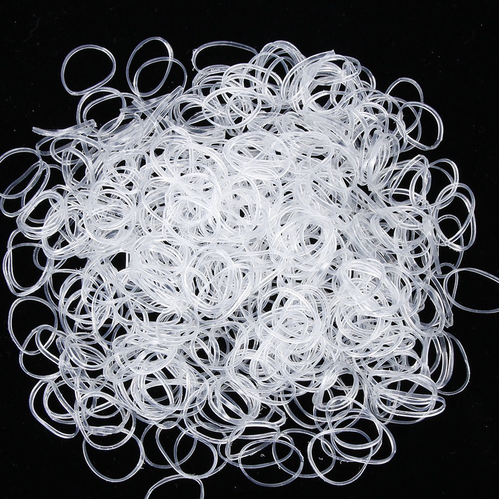Bandas de goma transparentes, gomas elásticas fuertes para el pelo, lazos, pluma de Gel, pegatina, papelería, suministros de oficina, 600 unids/paquete