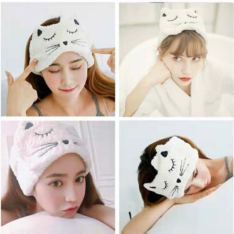 Koreaanse Stijl Super Meng Cartoon Kat Borduurwerk Haarband Gezicht Wassen Make-Up Masker Toepassen Haarband Tijd Van Bevalling hoofddoek Conf