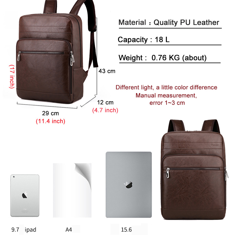 Plecak męski PU skórzany plecak w stylu retro męski wielofunkcyjny biznesowy plecak na laptopa europejska amerykańska moda tornister studencki