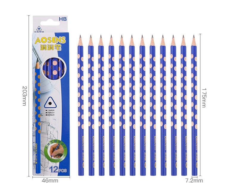 12pcs/set Children HB Triangle Pencil Drawing and Writing Standard Pencil to Correct Writing Posture Beginner Stationery Pencil: Default Title
