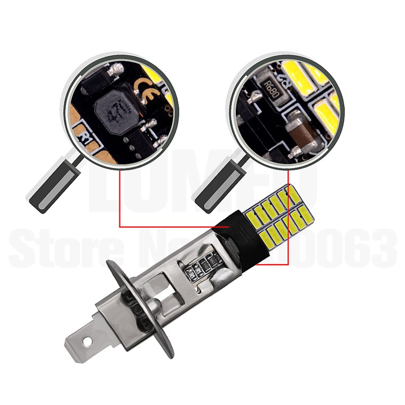 10x H1 H3 Led Auto 24 Led 4014 Fog Gloeilampen Auto Fog Lamp Rijden Lampen Super Heldere