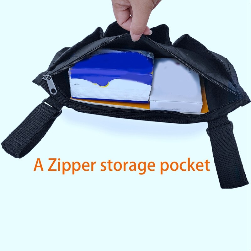 Rolstoel zijtas voor achterop de rolstoel, opbergtas, tas, past op de meeste bedhekken, scooters, rollators, elektrische en handmatige elektrische rolstoelen.