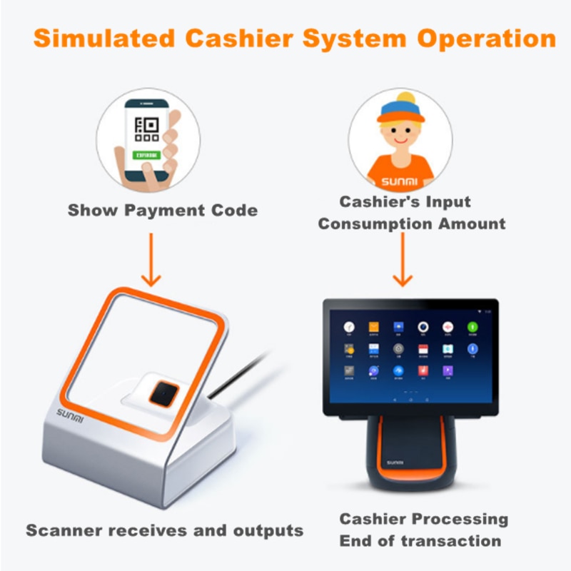 Escáner de código de barras SUNMI Pocket Auto QR 1D/2D, lector de códigos para pagos de teléfonos móviles, compatible con Windows Linux Plug and Play