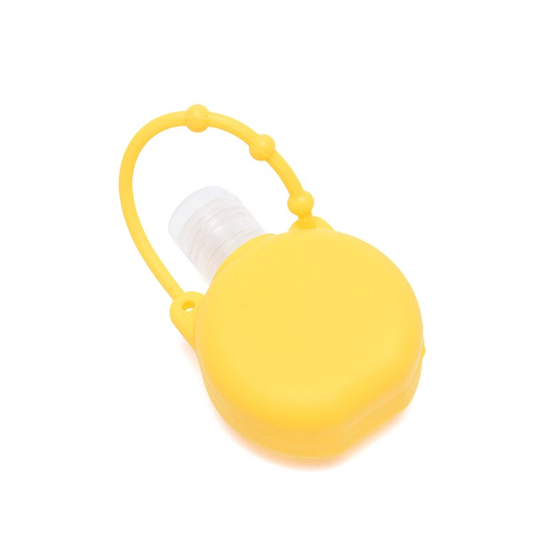 5 stuks 30ml siliconen ronde fles sleutelhanger handwasgel dispenser sleutelhanger handdesinfecterend middel schooltas sleutelhanger: Geel