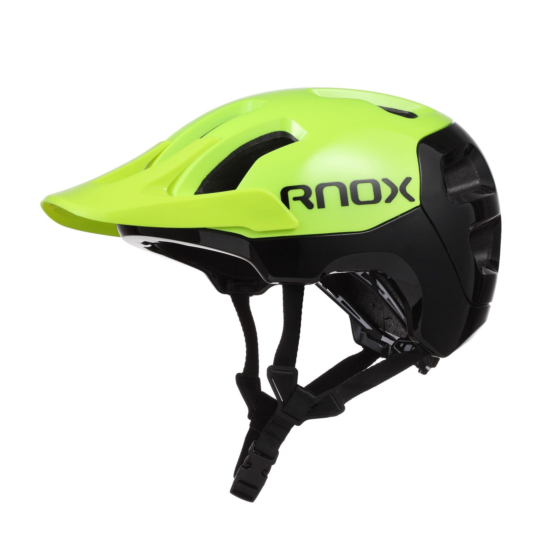 RNOX Bicycle Helmet Red Road Mountain Cycling Helmets band Sun Visor Men Women Lightweight Breathable In-mold Bicycle Safety Cap: A black-green