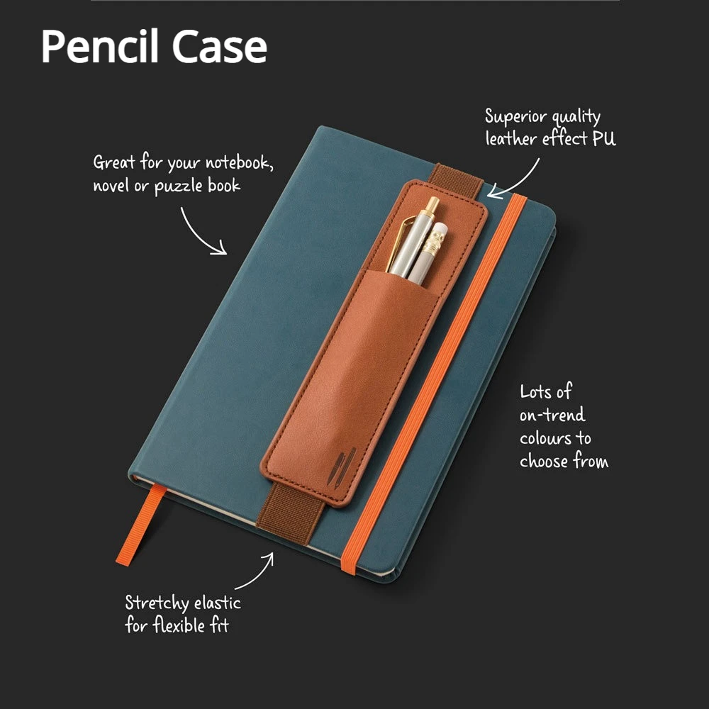 Leren Pennen Etui - Elastische Gesp Notitieboek Hoes - School & Kantoor Schrijfwaren