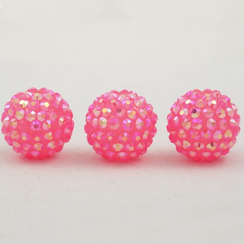 NiceBeads 12mm okrągły kształt 15 kolorów U-Pick Chunky żywicy koraliki z kryształu górskiego, żywicy, Chunky koraliki do tworzenia biżuterii: Pink