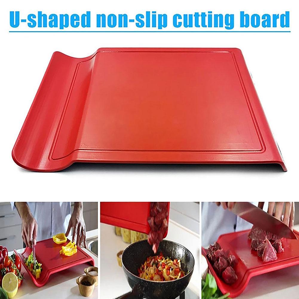 U-Shaped Multi-Function Cutting Board With Grooves Non-Slip Chopping Cutting Kitchen Vegetable Smart Meat Board Fruit Y5E5