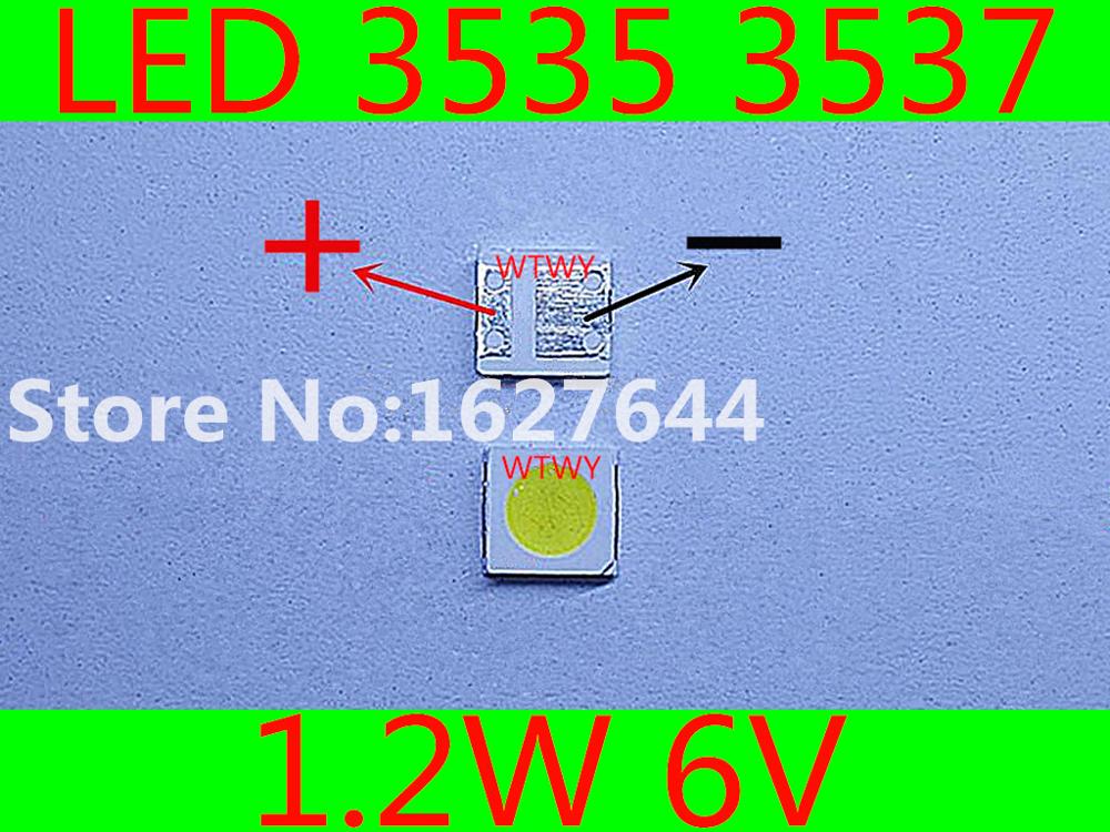 LED 3535 3537 LED TV Backlight Cool white High Power 1.2 w 6 v 3535 3537 LED Backlight Voor SHARP LED TV Backlight Toepassing