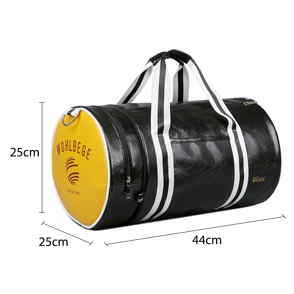 Sac De sport en cuir d'unité centrale Fitness Patchwork formation Sac à main d'épaule sport rayé femmes hommes sacs De voyage Tas Sac De Sporttas XA329D